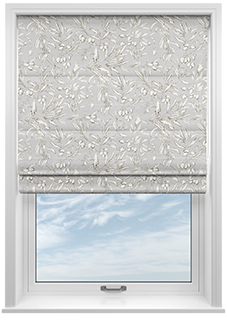 Aviary Velvet, Feather Grey - Motorised Roman Blind
